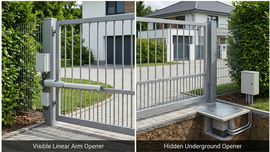 Comparison of linear arm and underground swing gate opener systems