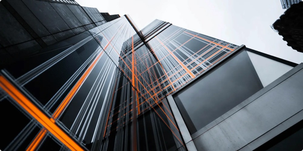 image of skyscrapers taken from below