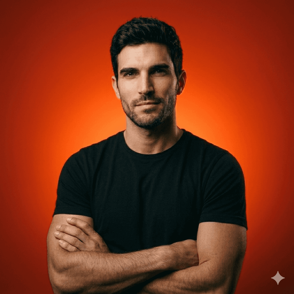 Profile Picture of a American citizen on a Orange Gradient Backdrop