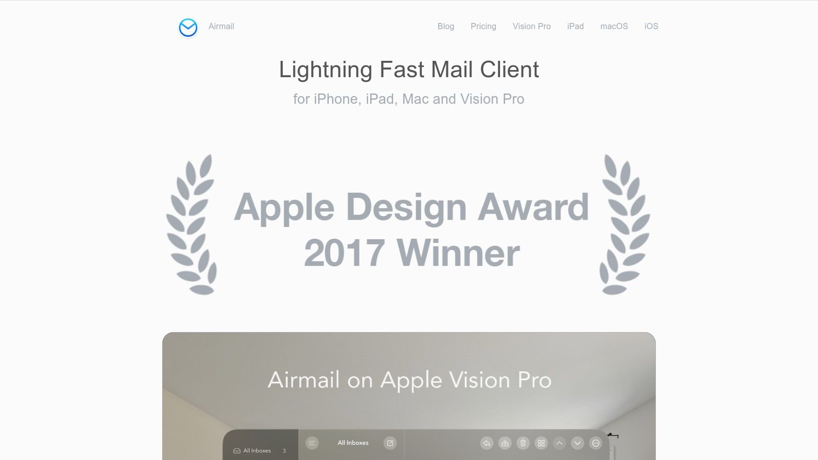 Airmailhomepage screenshot