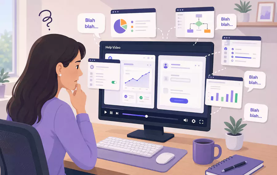 Overly complex help center video confuses user