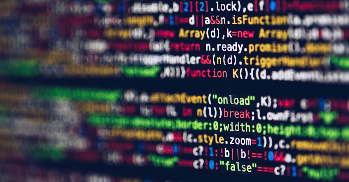 Vivid, blurred close-up of colorful code on a screen, representing web development and programming.