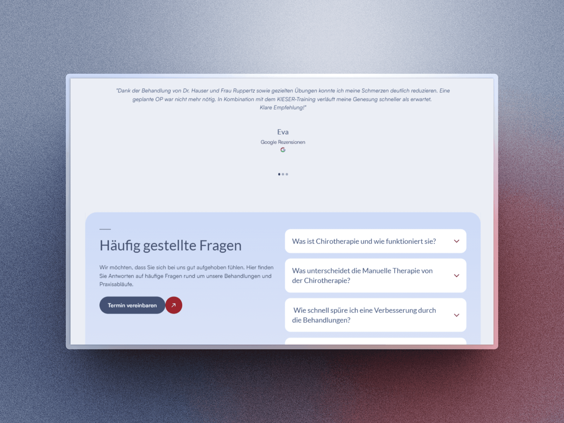A minimalist webpage layout with a light background and a sidebar for navigation options.
