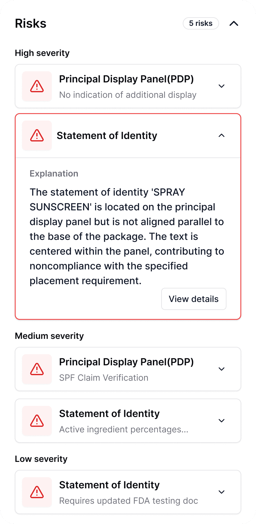 Product compliance remediation guidance