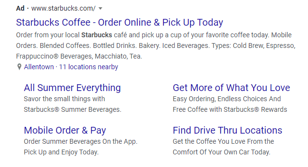 Traditional PPC ad