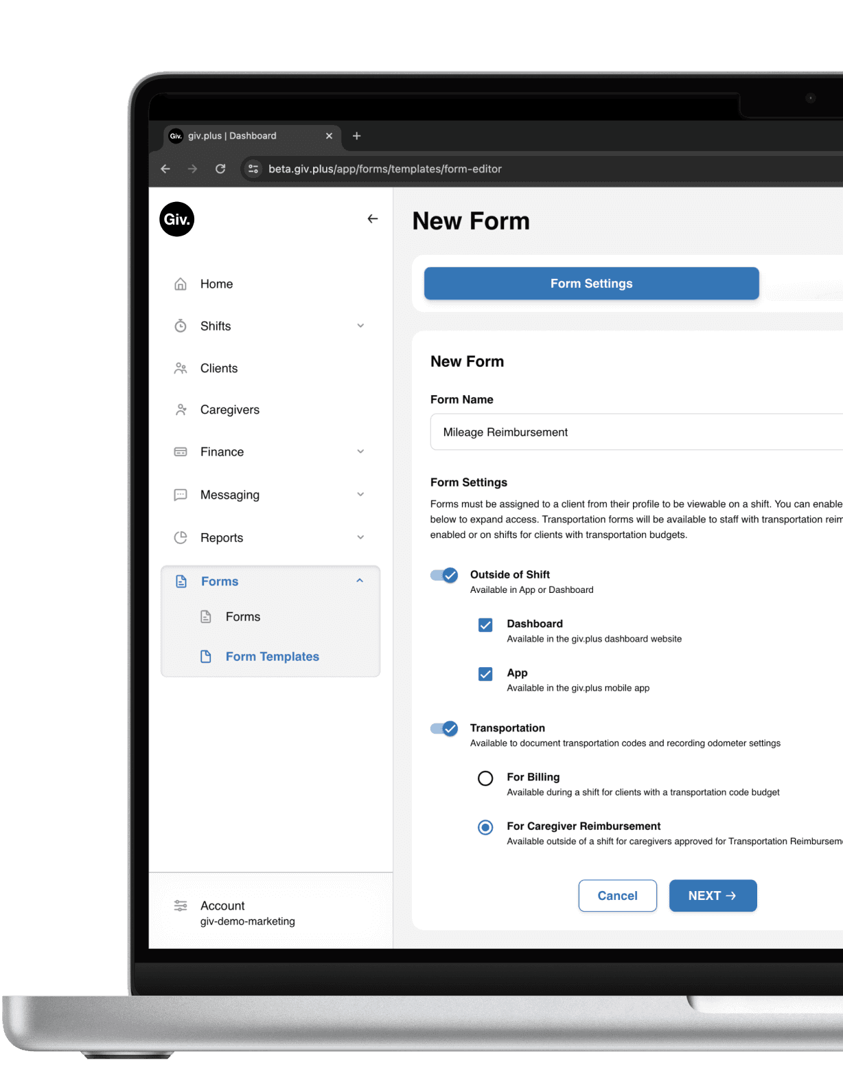 Custom form software.