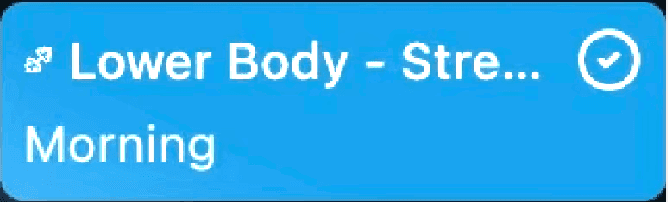 the completed workout component