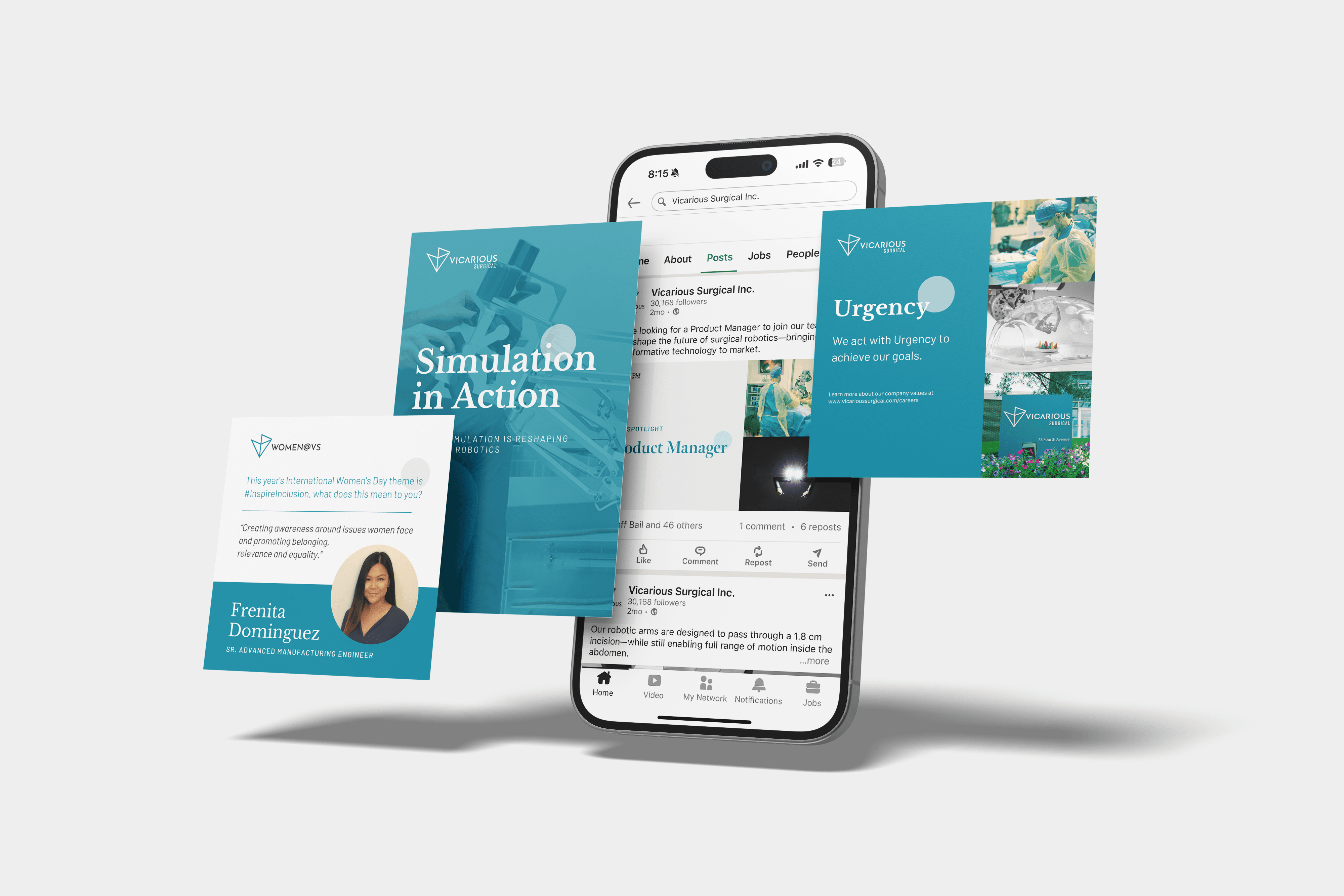 Phone showing Bloomy UI