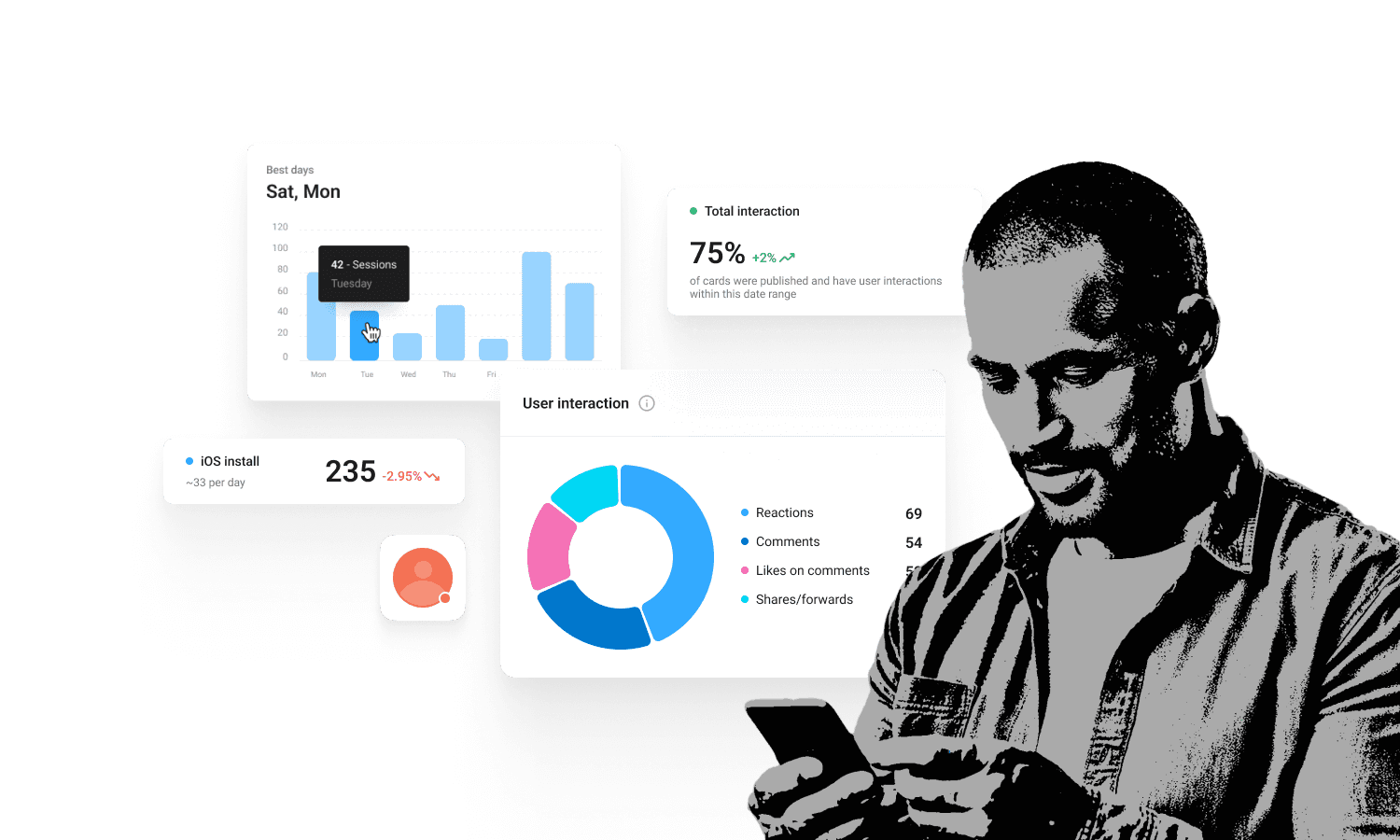 Illustration representing lack of ownership, highlighting how tchop™ enables control over user data and relationships.