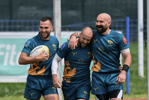 montenegro rugby players celebrating