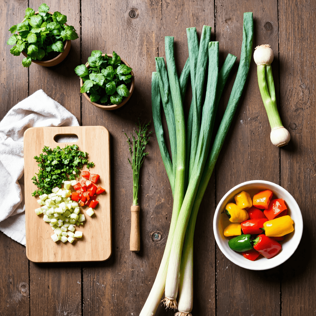 product photography of a set of felt scallions