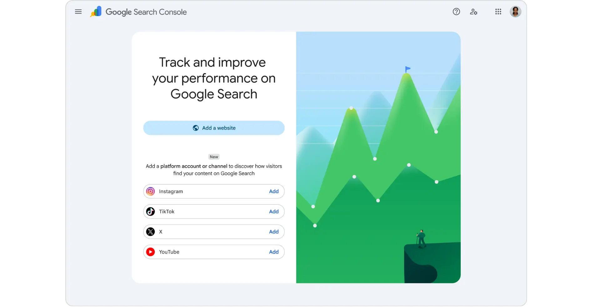 Search Console verification page
