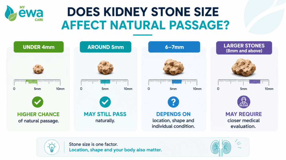 Average kidney stone size chart