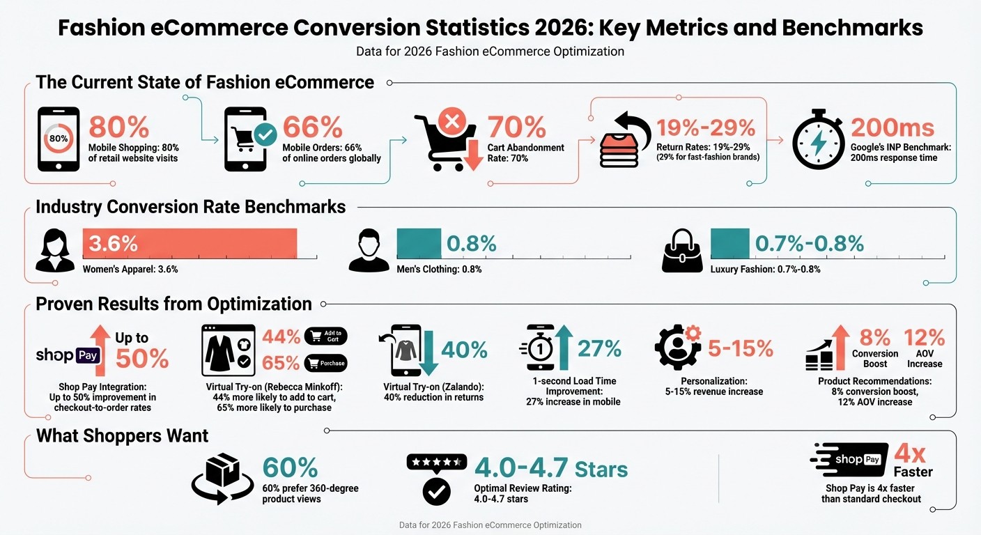Fashion eCommerce Conversion Statistics 2026: Key Metrics and Benchmarks