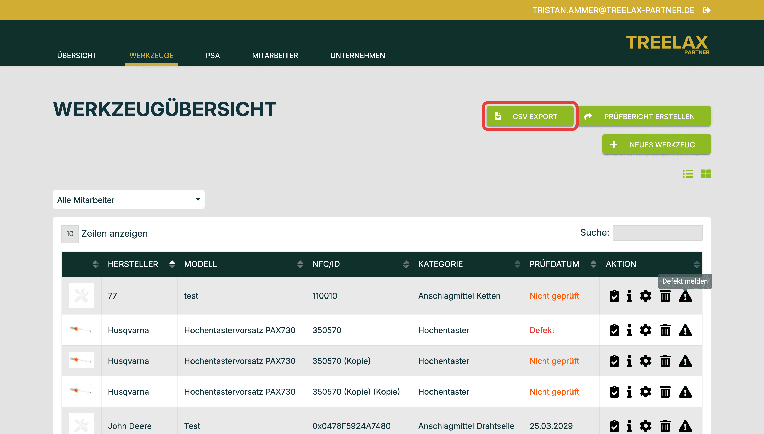 „CSV Export