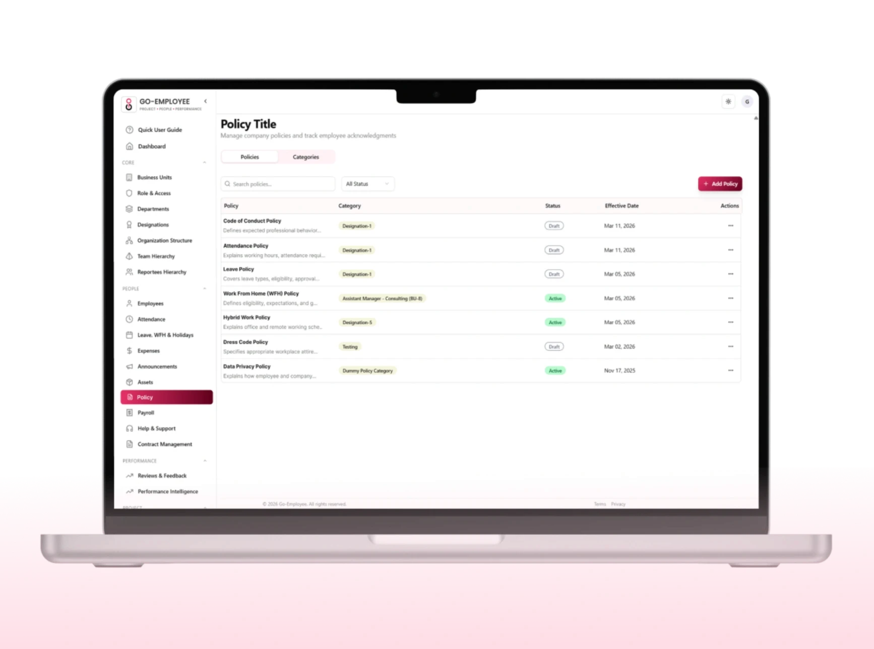 Organization policy library