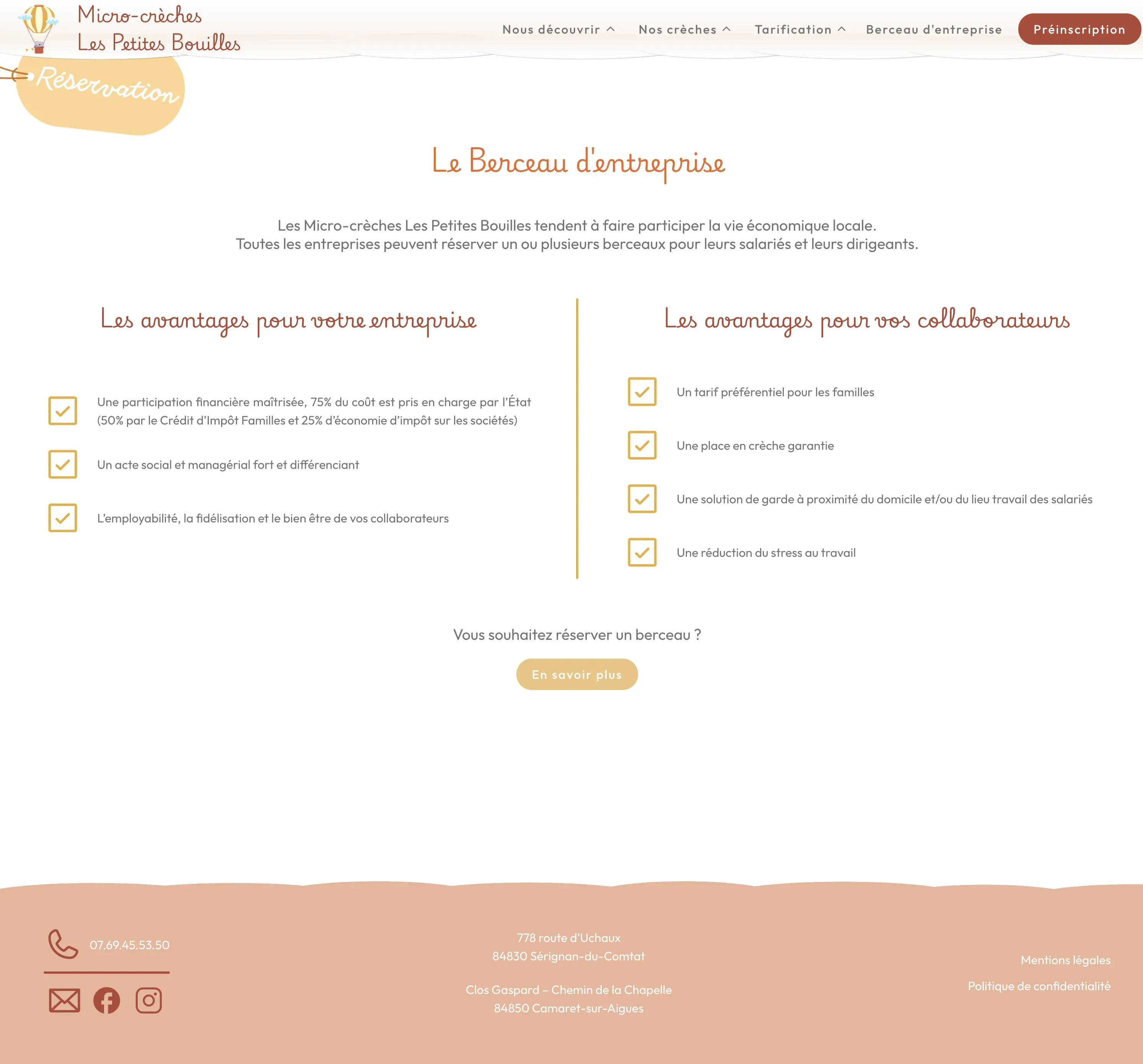 Micro-crèches Les Petites Bouilles - page berceau d'entreprise