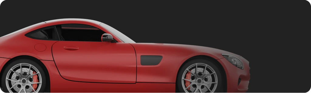 Red car with black background