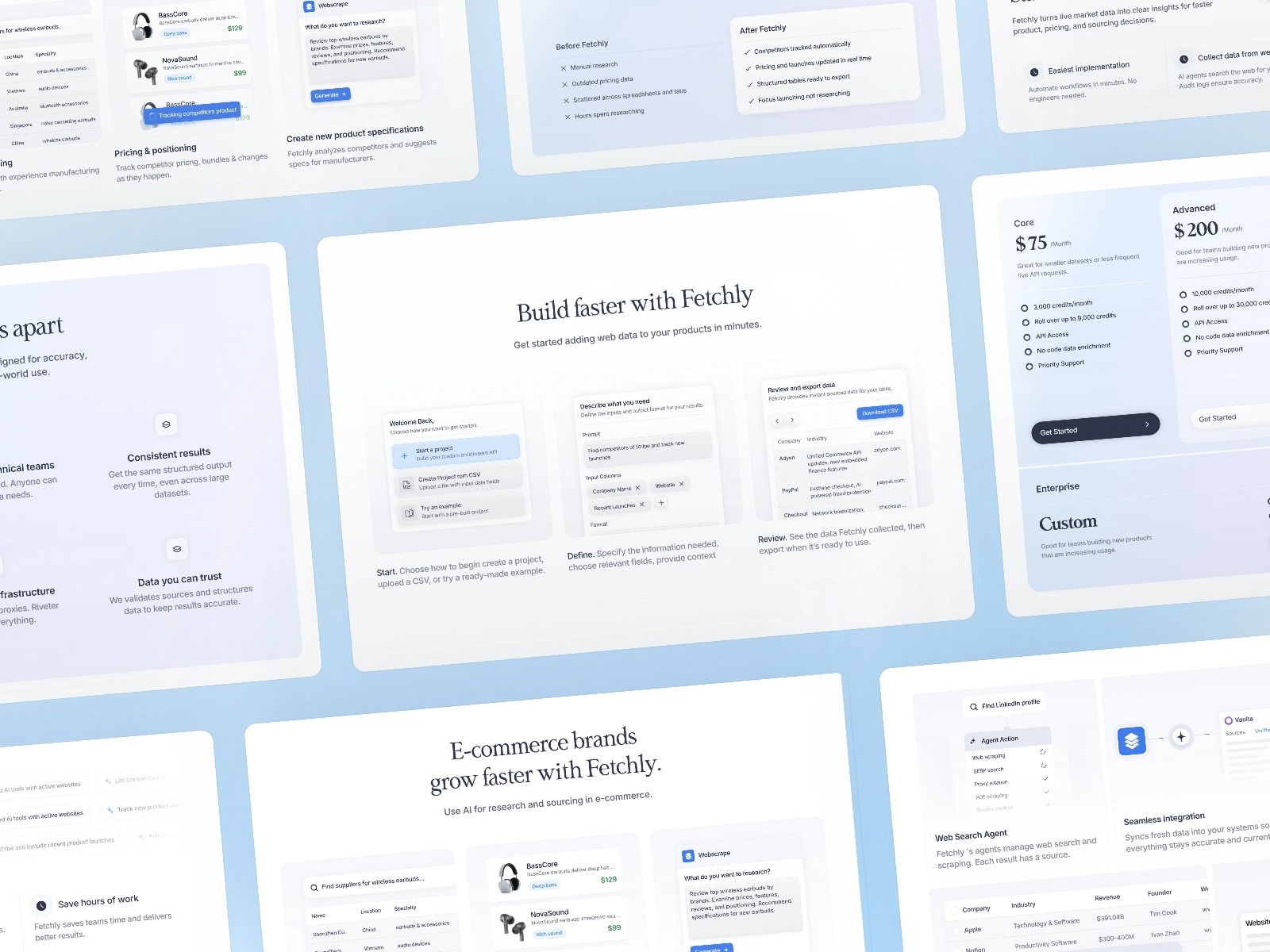 SaaS platform interface showcasing pricing, features, and benefits.