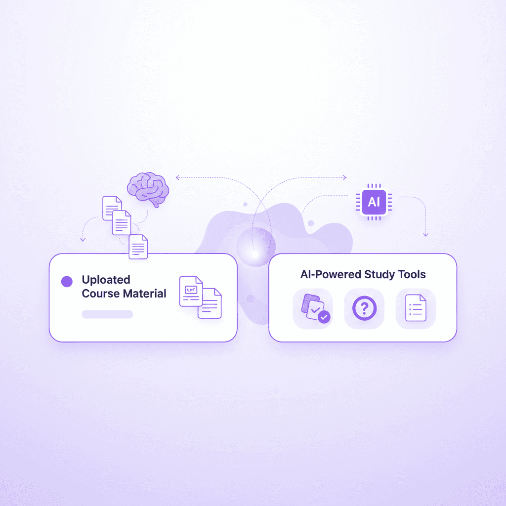 Penseum AI study platform dashboard generating automatic flashcards