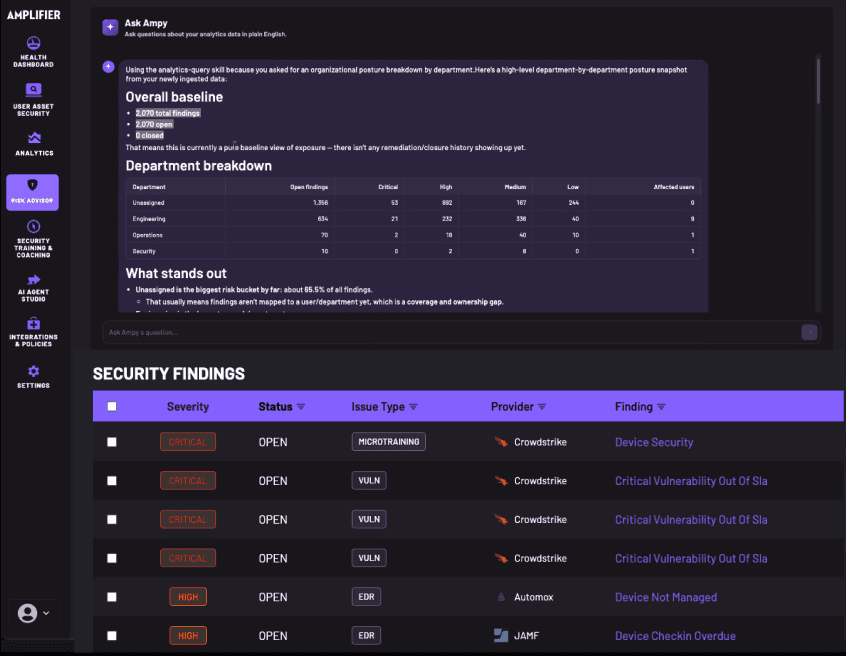 Amplifier Ampy Risk Advisor
