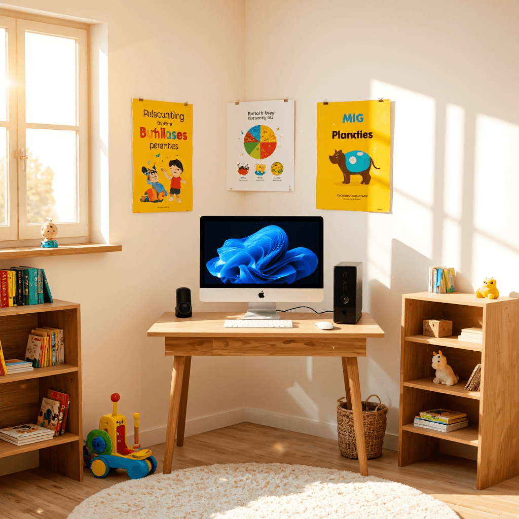 product photography of a desktop computer with monitor, keyboard, and mouse
