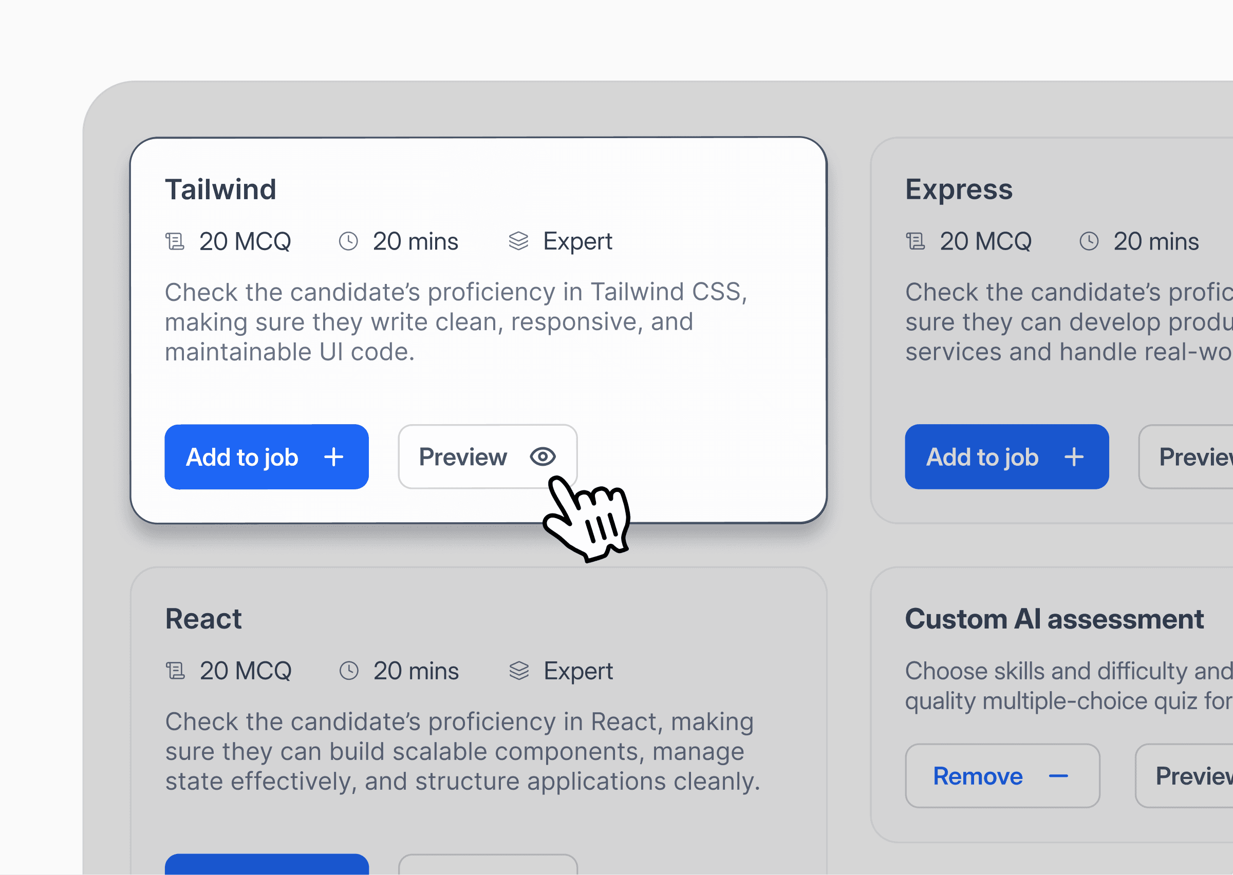 Post a job with AI assessments