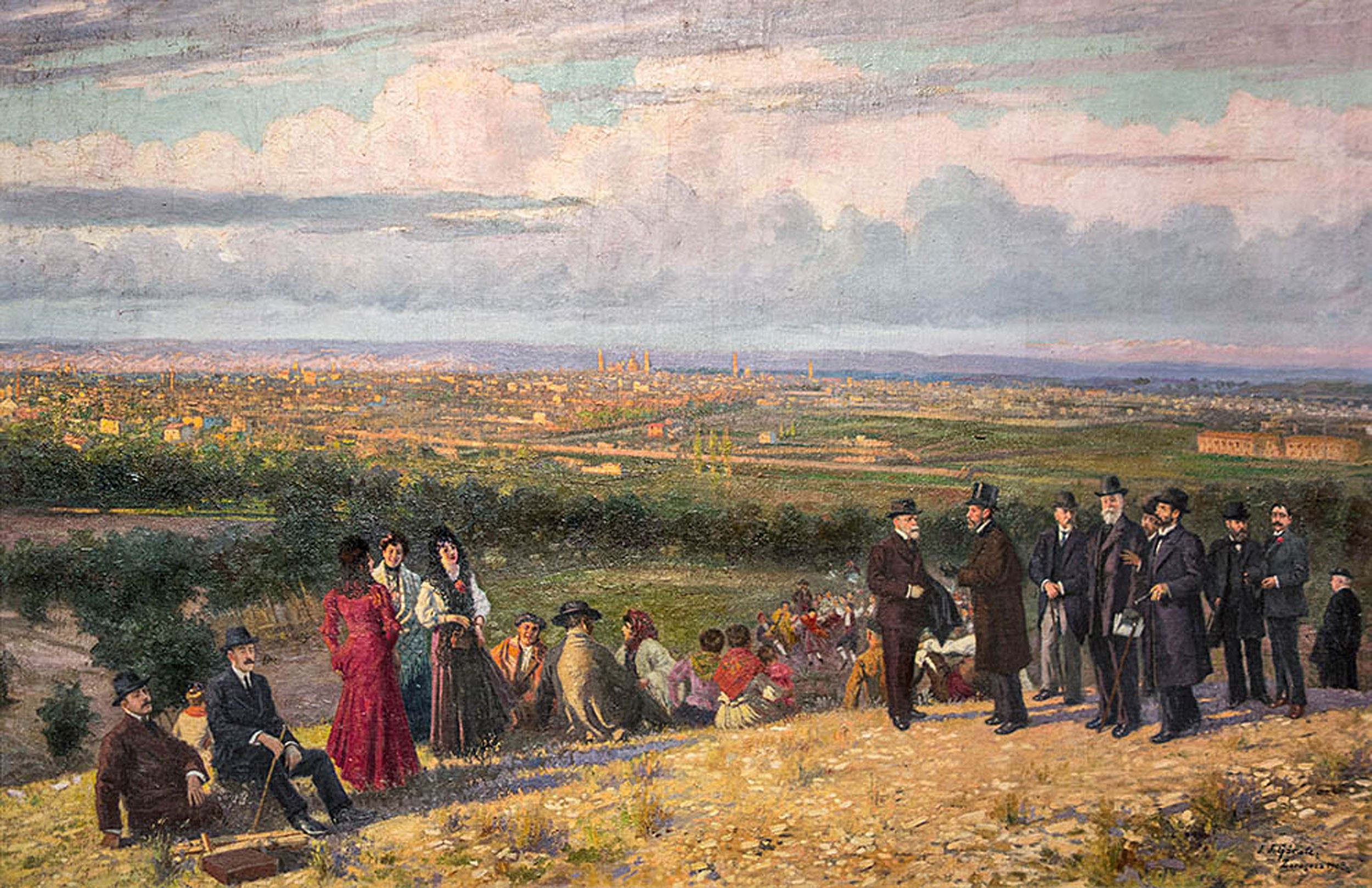 "Vista de Zaragoza" Juan José Gárate, 1908, pintado para la Exposición Hispano Francesa