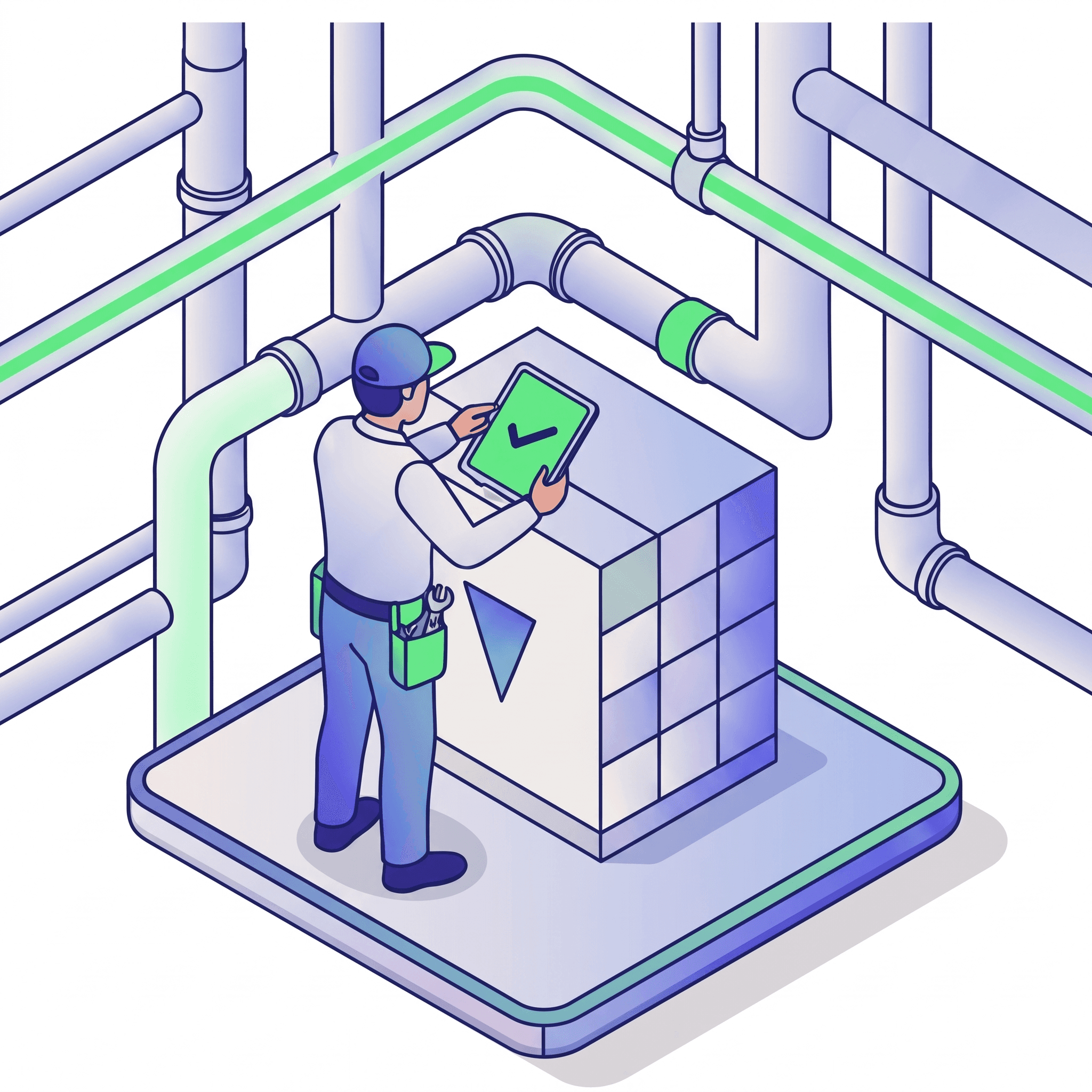 A gloved hand turns a valve on a pipe.