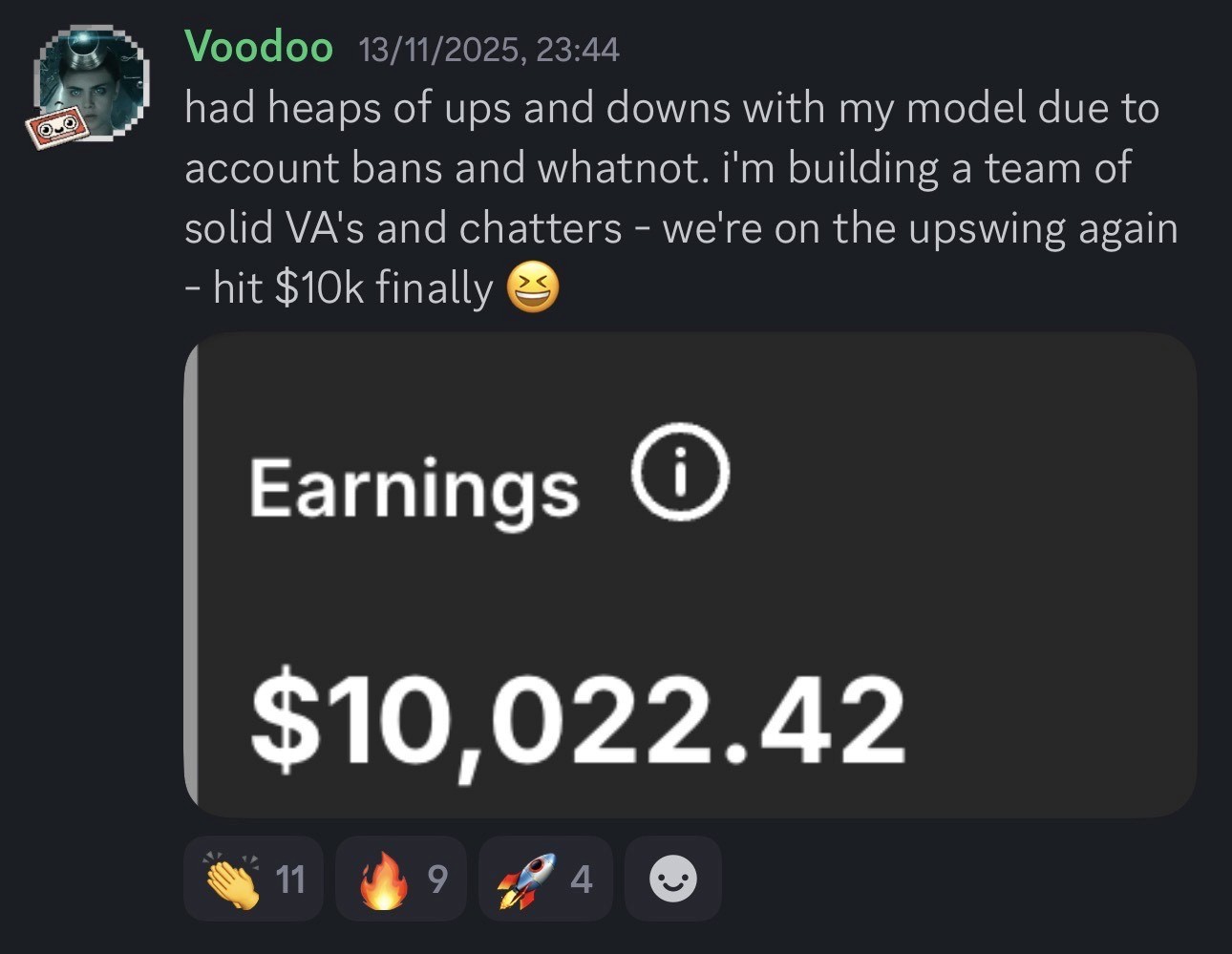 woman wearing black crew-neck shirt