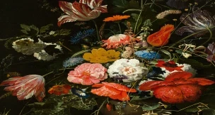 red blue and white flowers