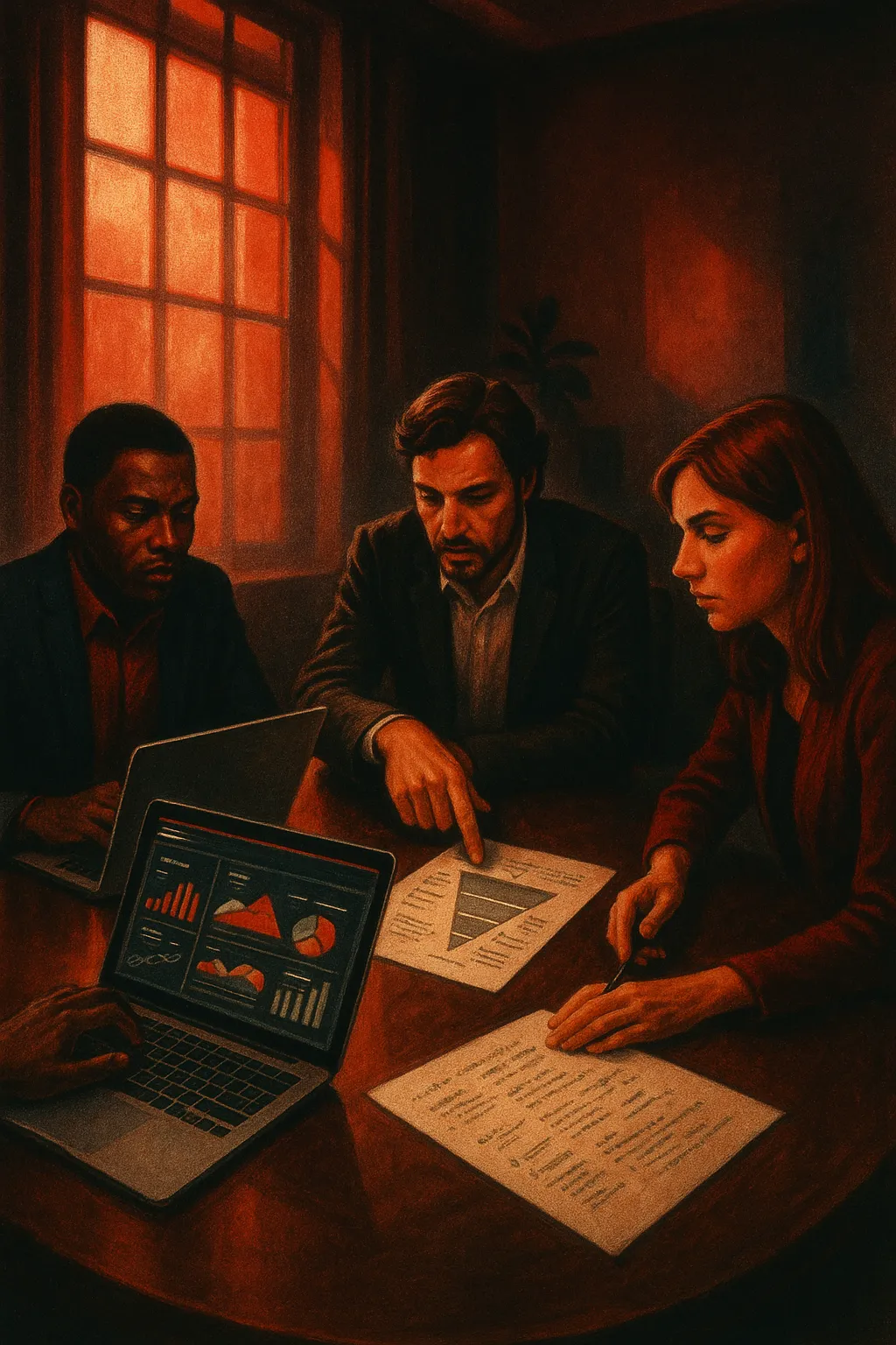 RockN' Socials team strategizing at Digital Marketing Agency meeting.