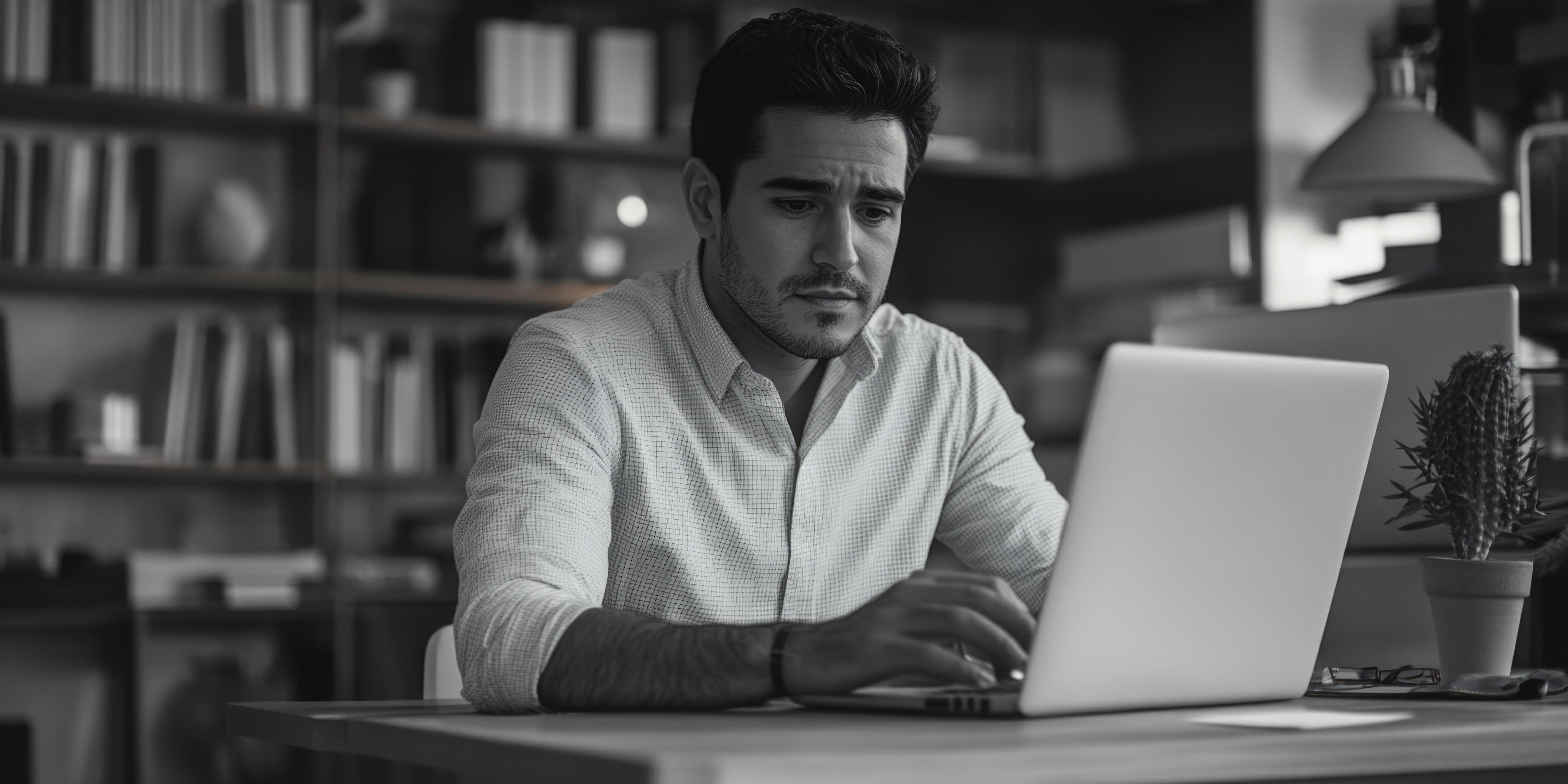 Guy working on a laptop