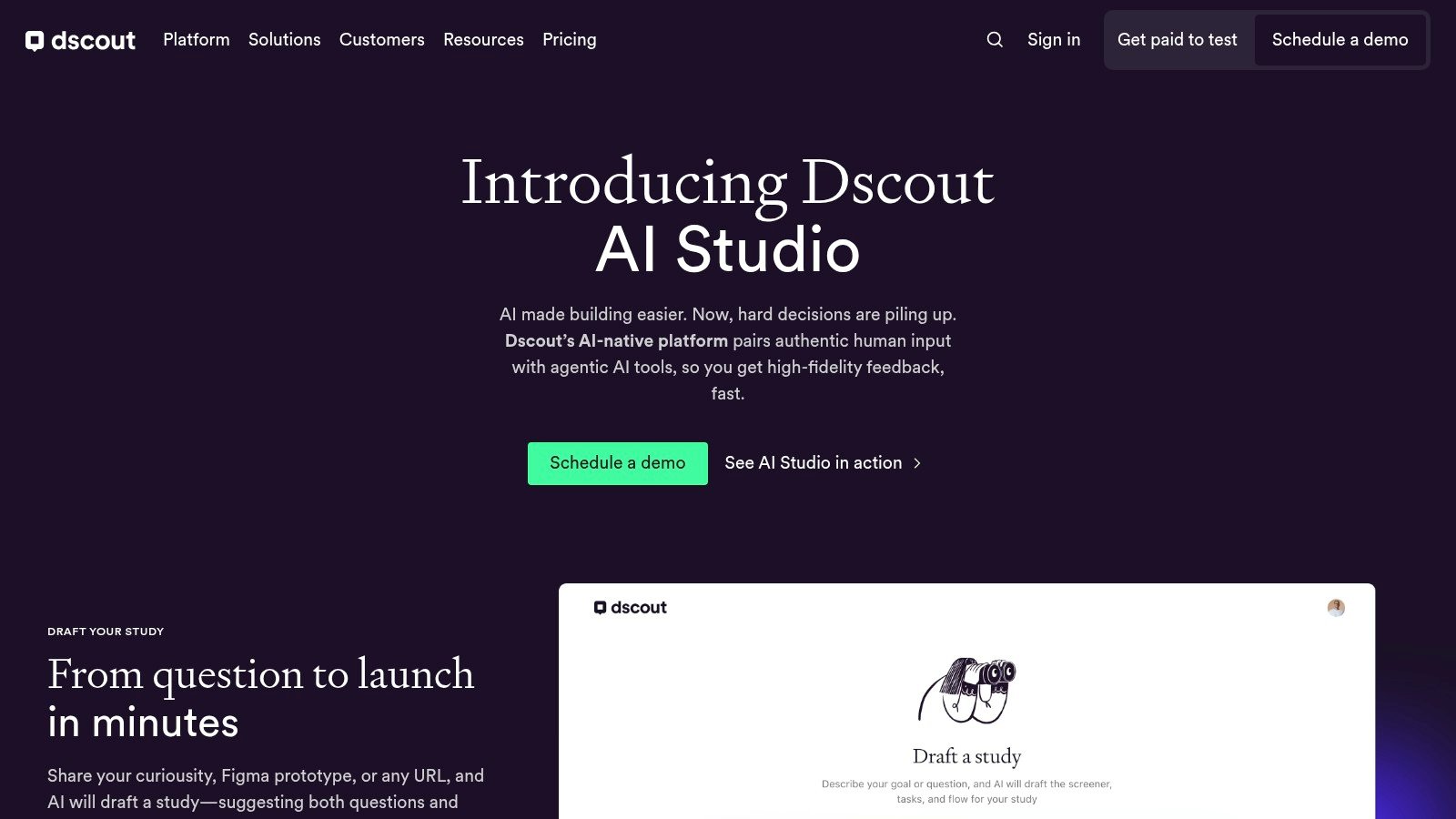 dscout homepage screenshot
