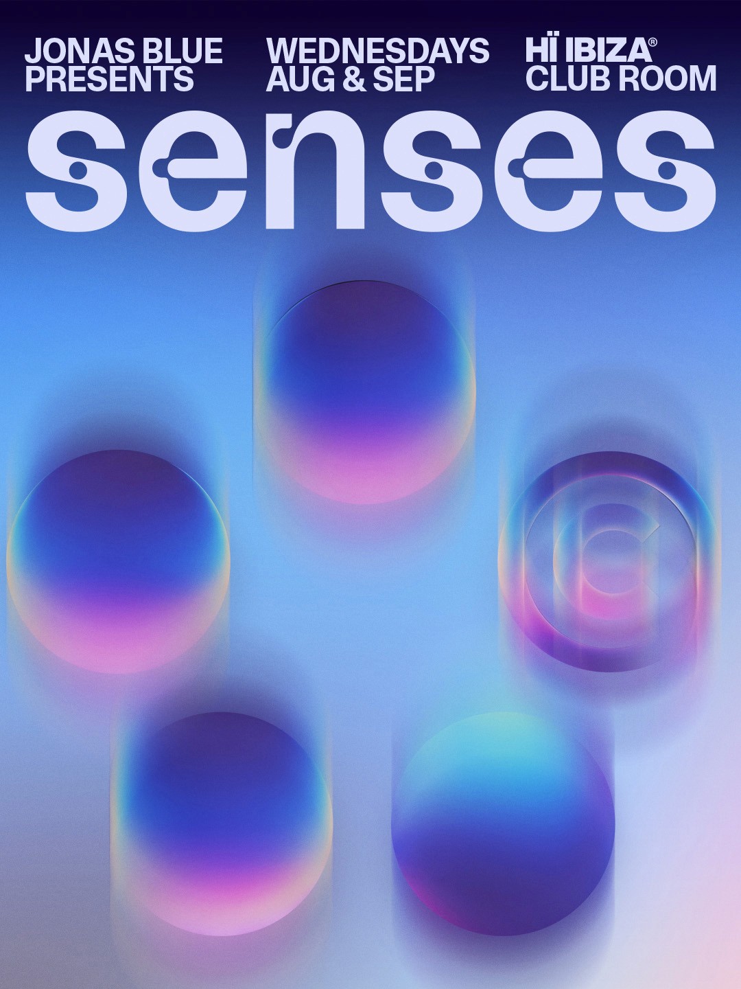 Jonas Blue Ibiza 2026 'SENSES' Hï Ibiza Wednesday residency poster