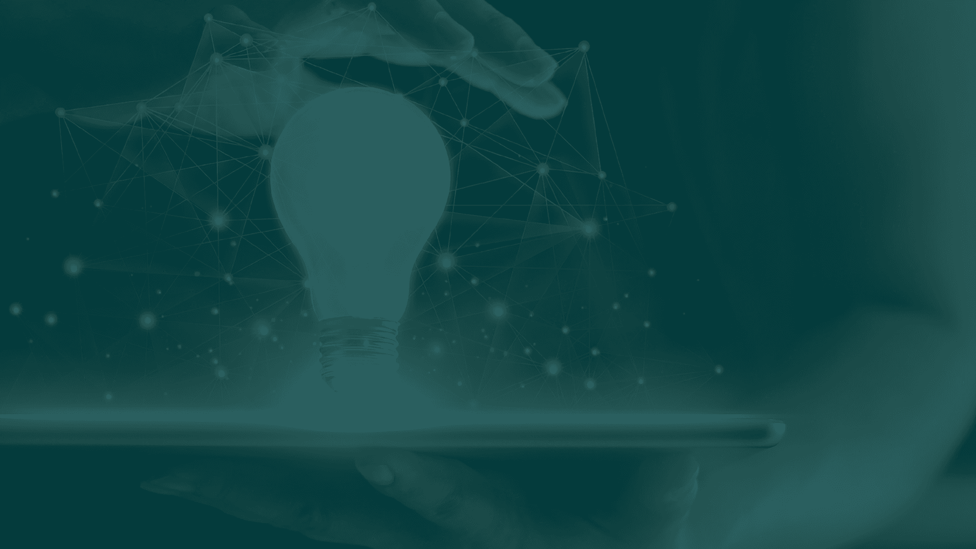 Ilustração tecnológica de uma lâmpada conectada a uma rede digital, servindo de fundo para as soluções de Smart Banking, CCB, Indireto e Cripto.