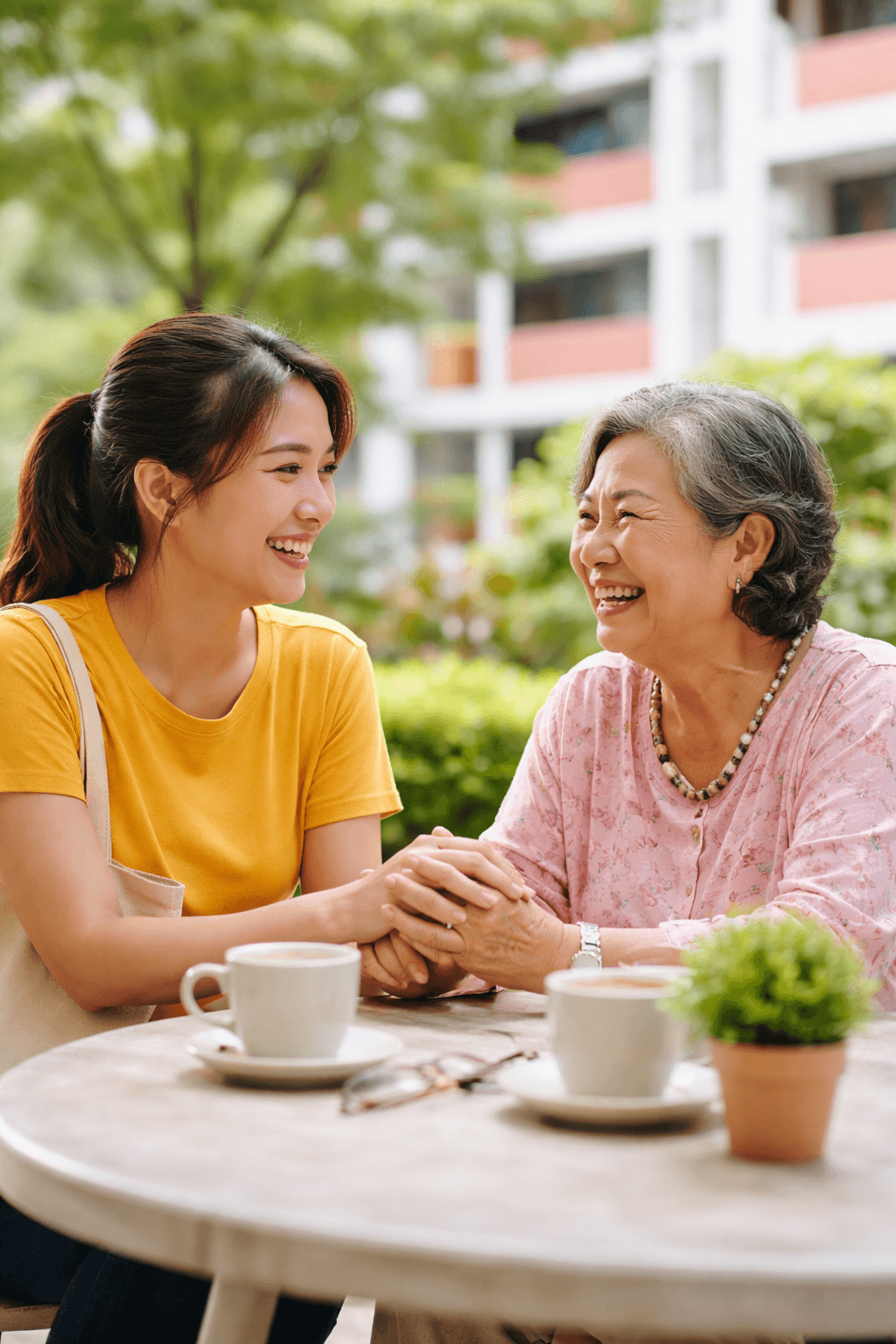five children smiling while doing peace hand sign