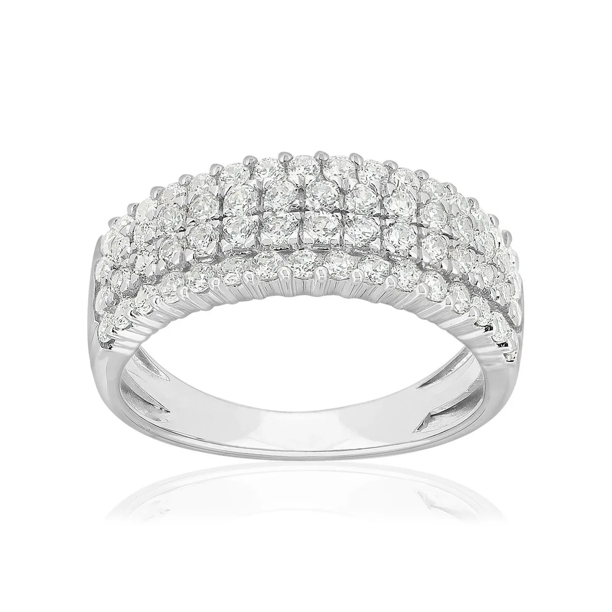Bague en or blanc 750 sertie de diamants