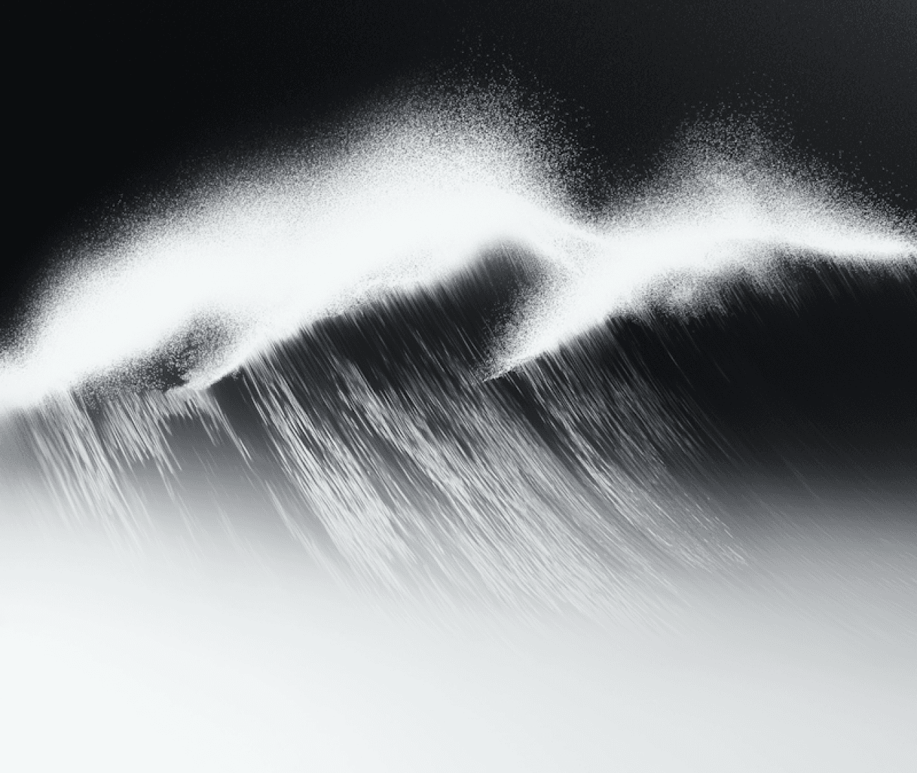 A monochromatic image of a raging wave