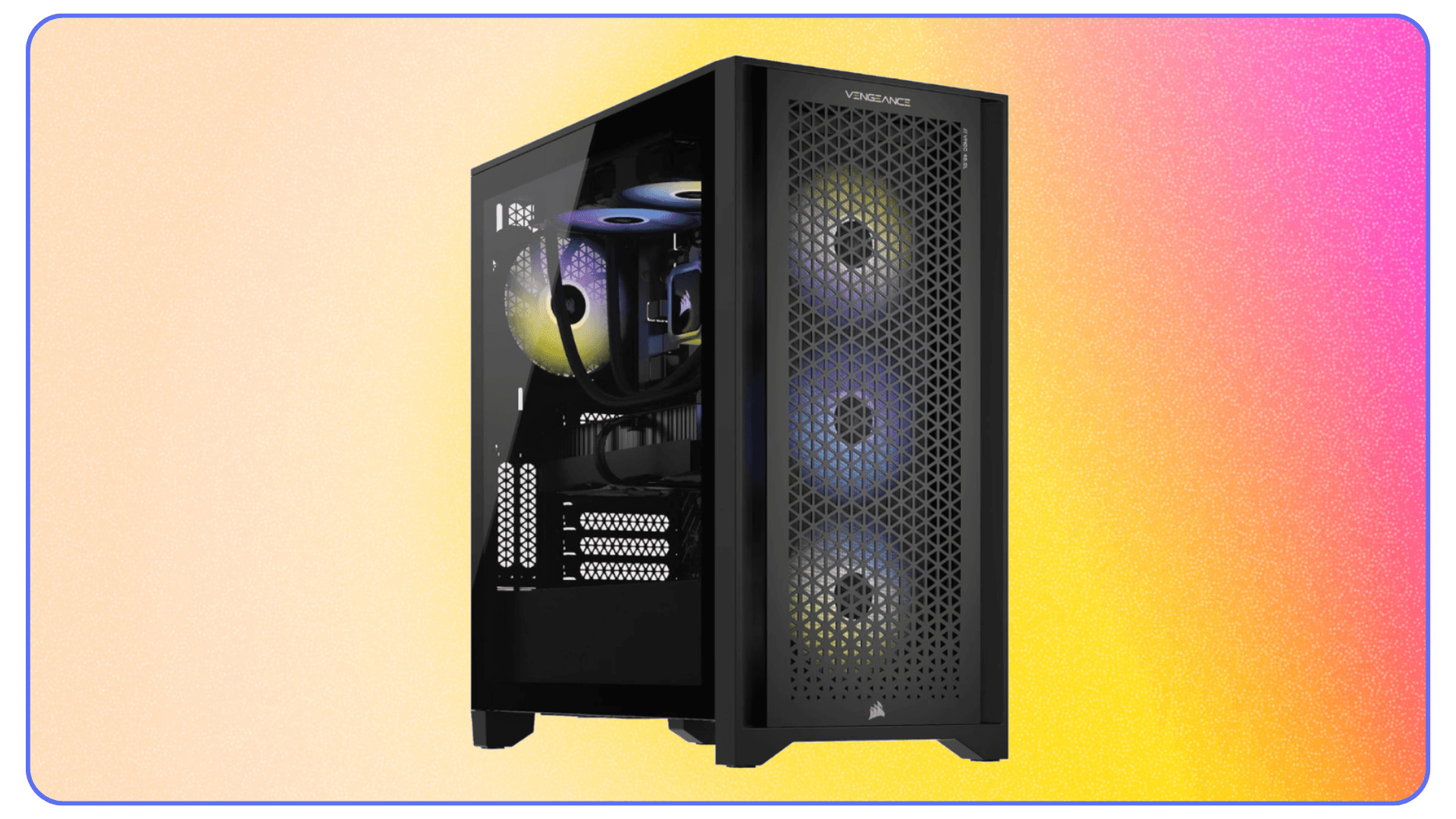 Corsair Vengeance i7400 prebuilt PC with RGB cooling fans and mesh front panel