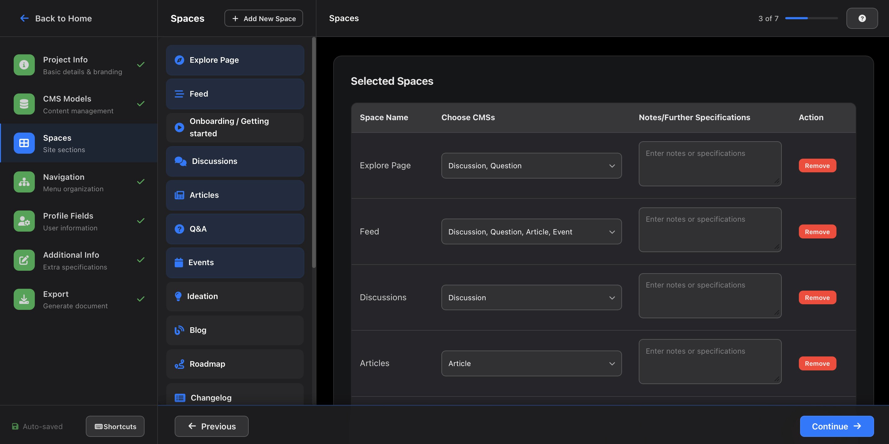 AI Assistant for Design Documentation - Spaces