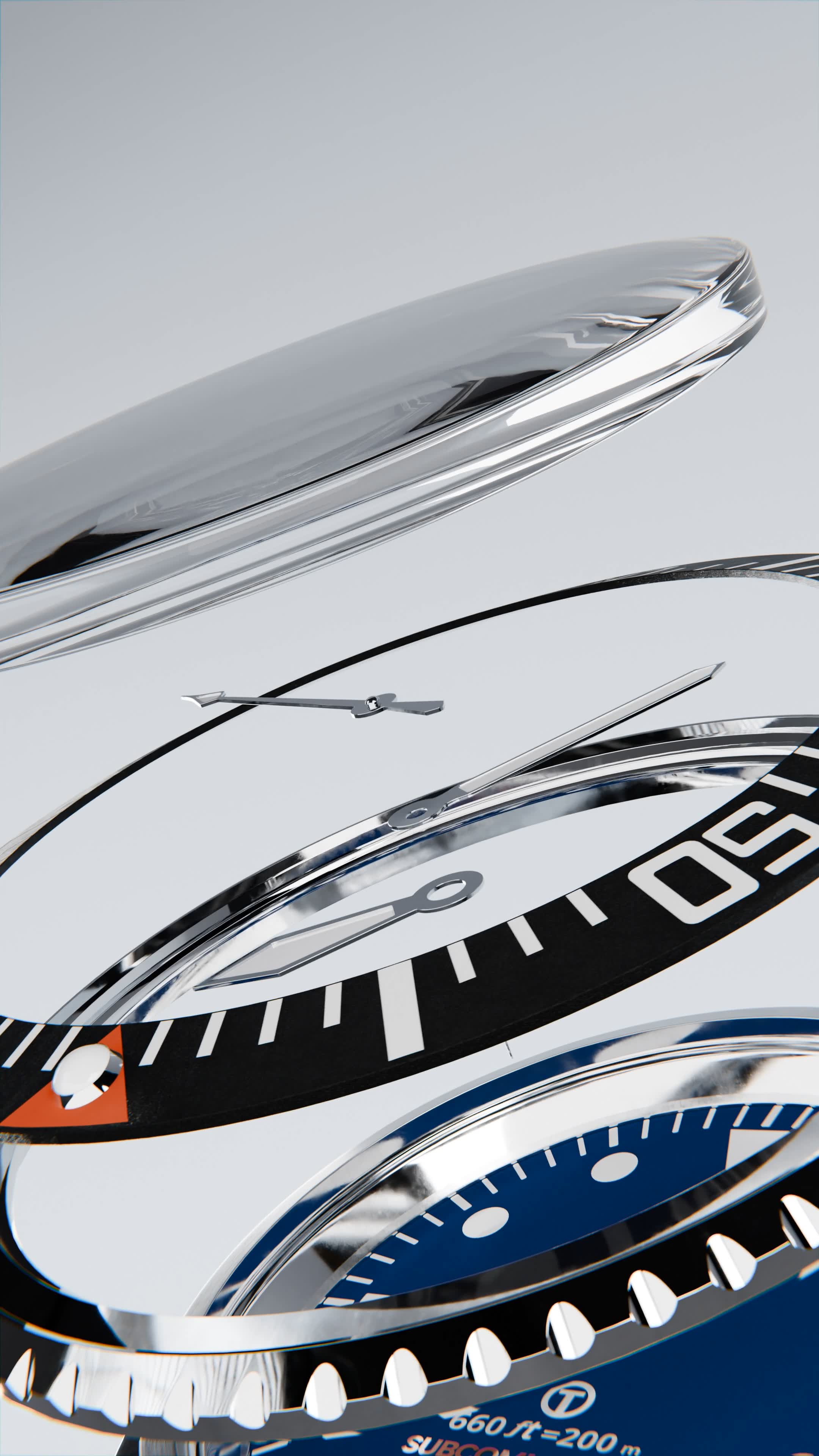 watch handle and dial in weightless