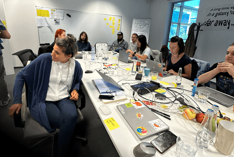 office room with people working on the vision sprint