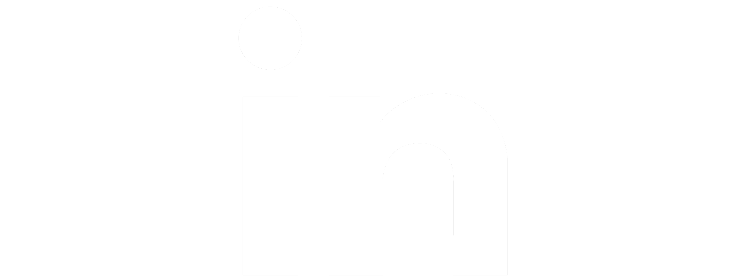 White Linkedin Icon on a transparent Background