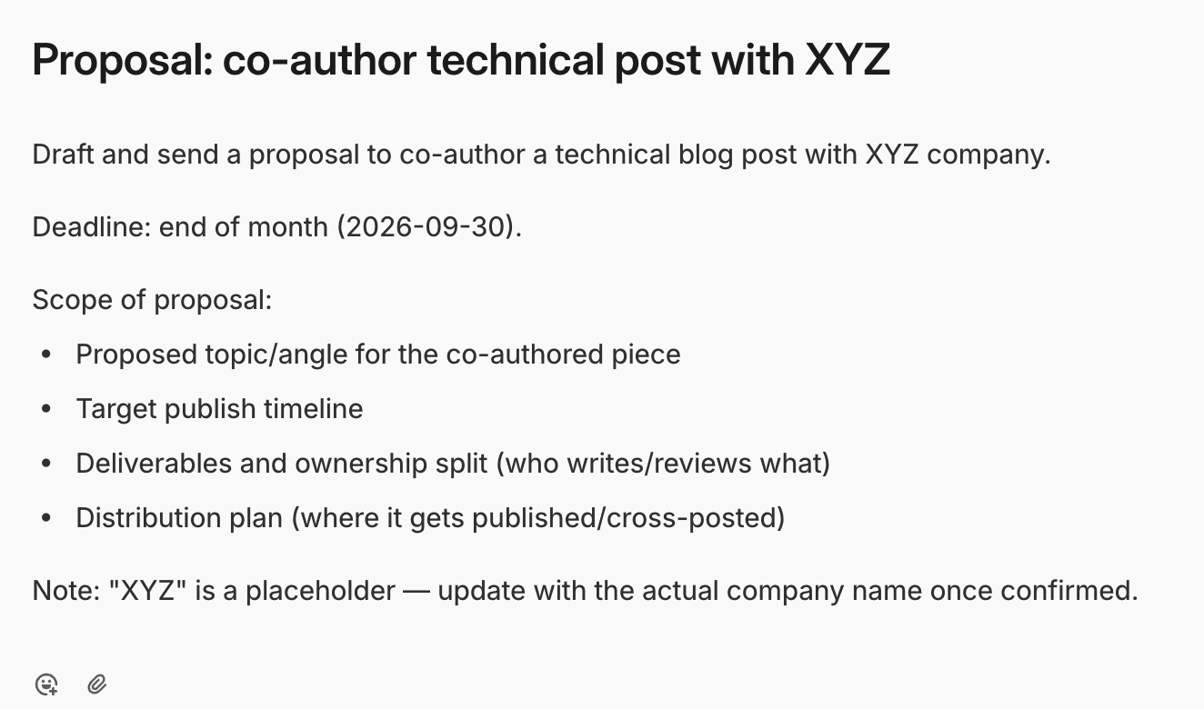 The Linear ticket for the co-authorship proposal