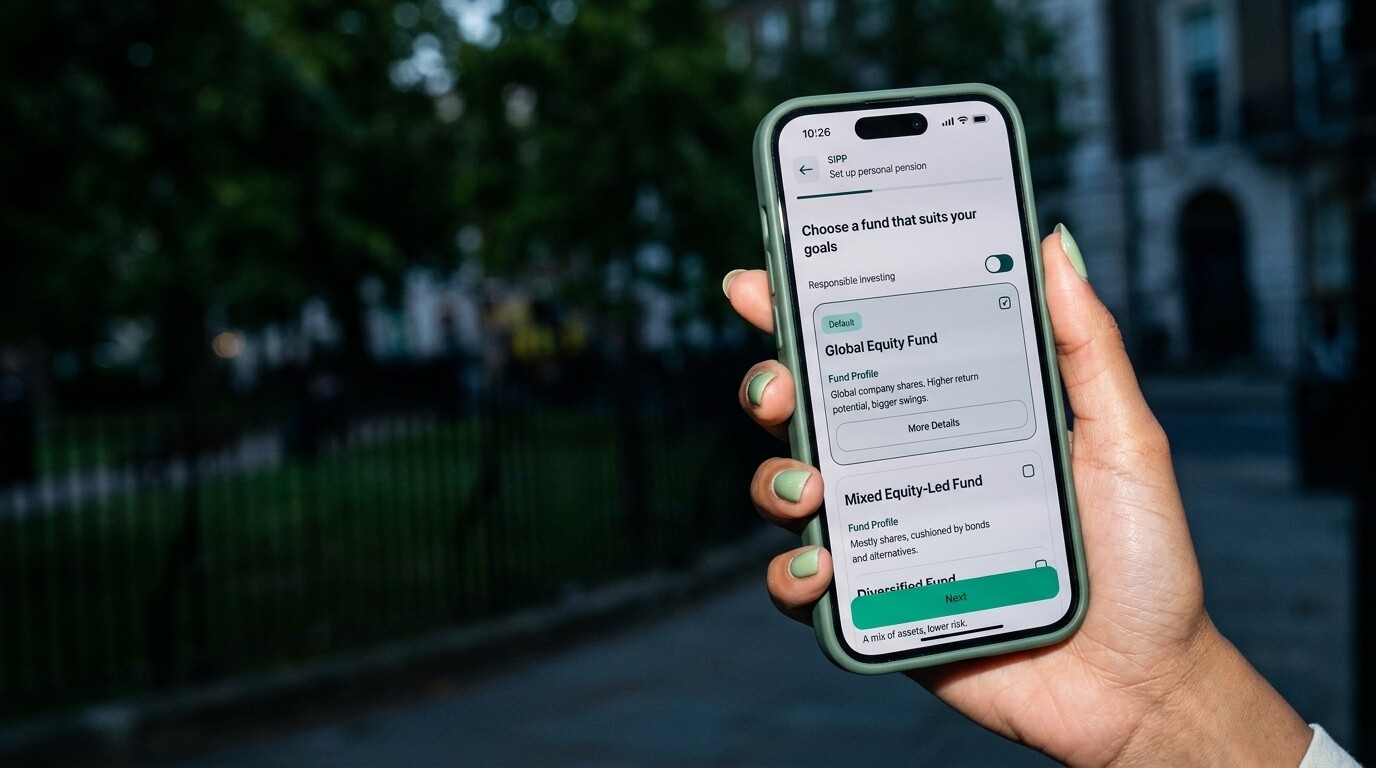 Chest cashback pension app shown on phone held in hand