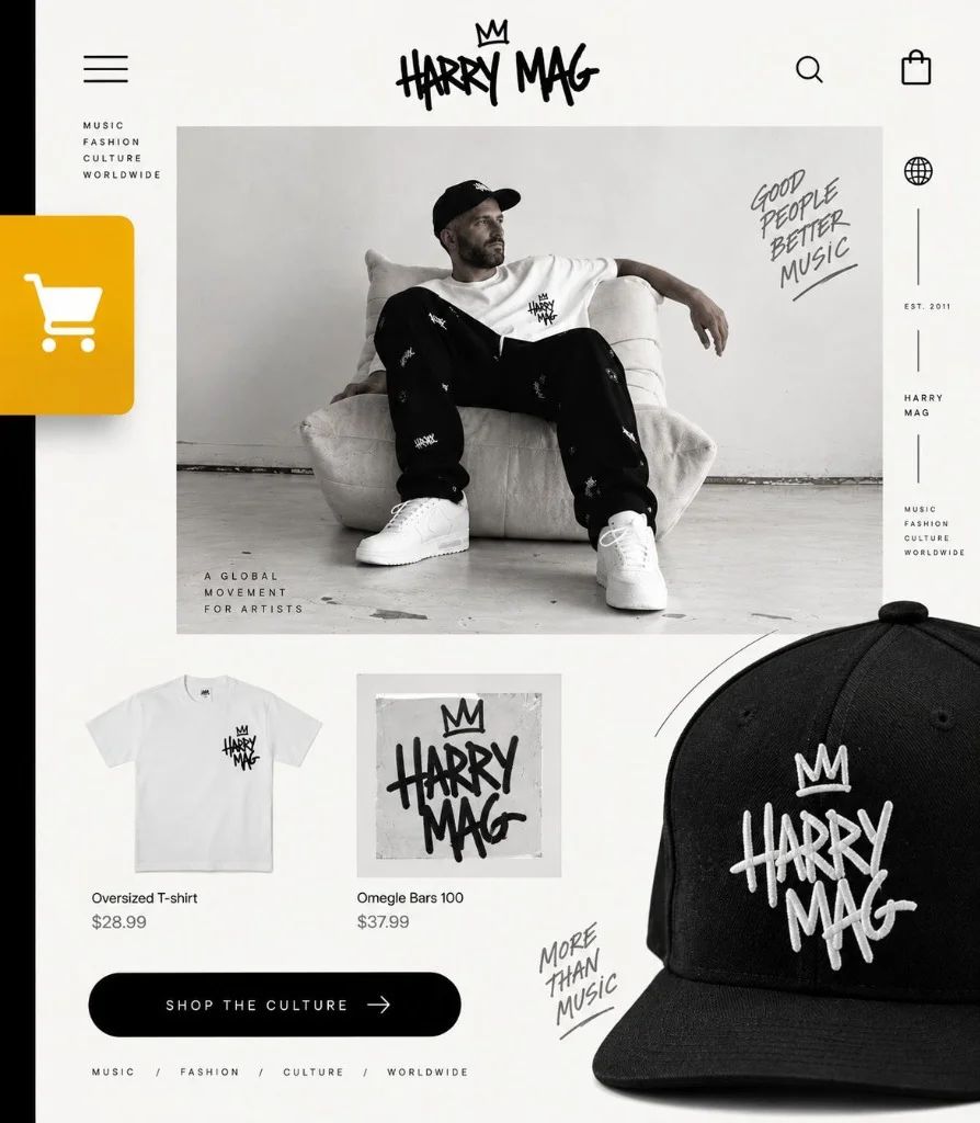 Existing fashion e-commerce storefront visual