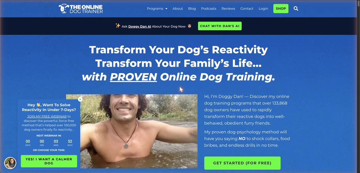 The Online Dog Trainer website