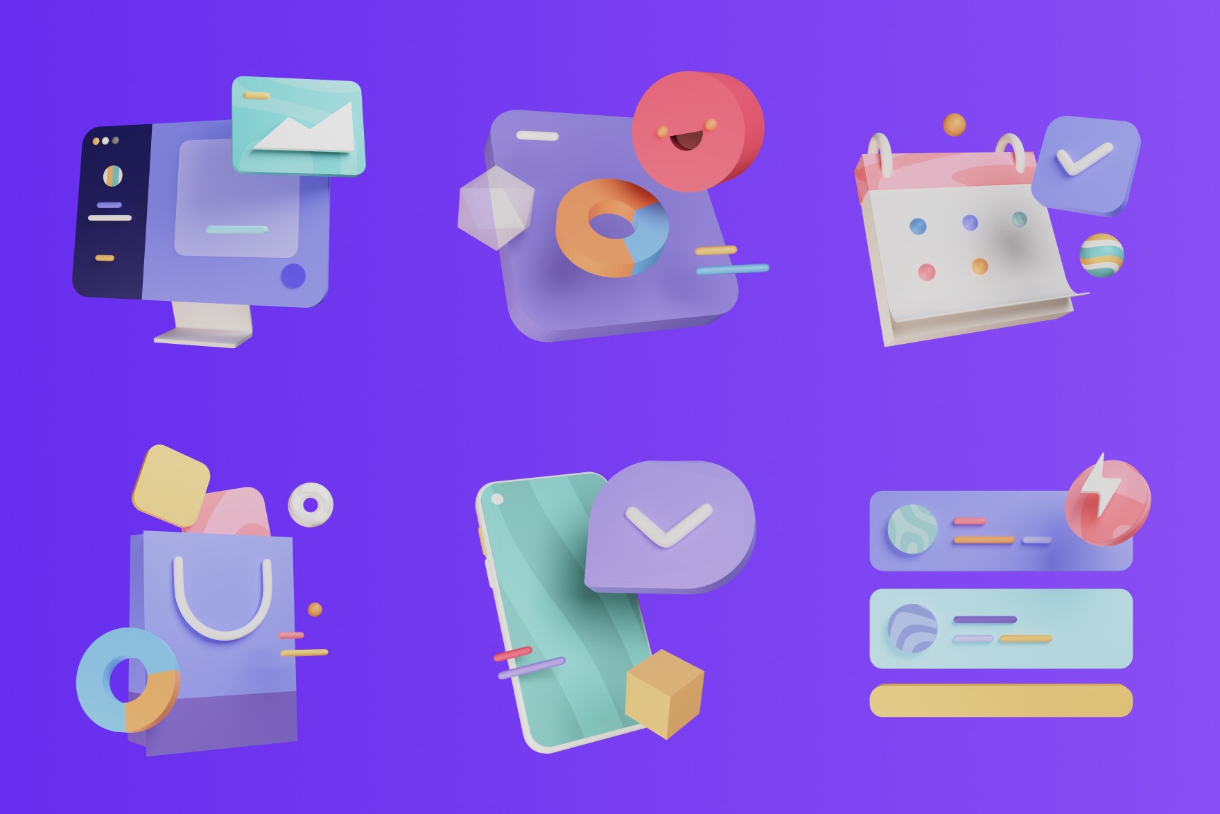 Collection of Playful 3D Characters showcasing dynamic poses and interactions, offering a versatile set of scalable 3D assets for graphic designers, storytellers, and projects with a playful theme.