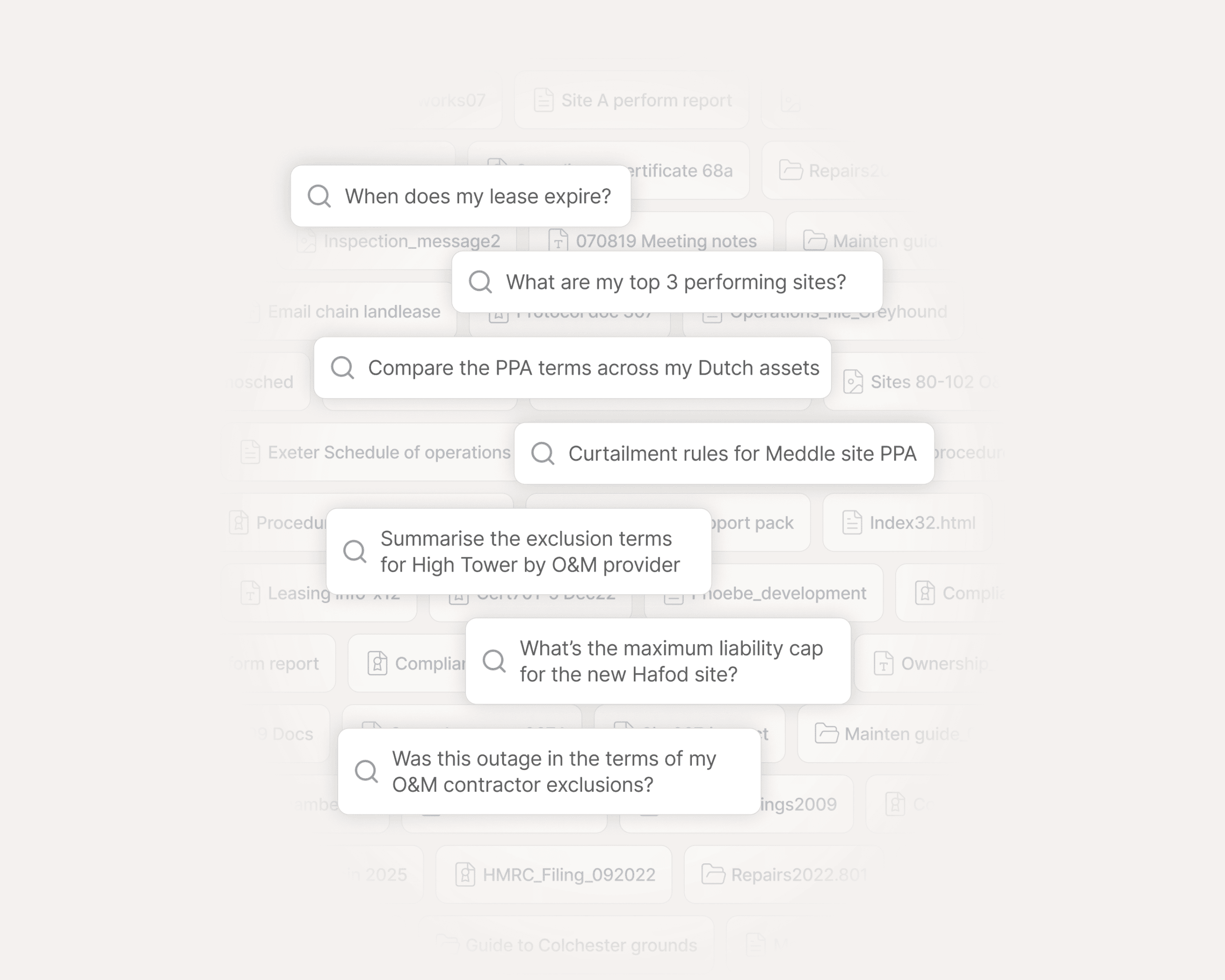 Visualisation of questions typed into an AI chatbot